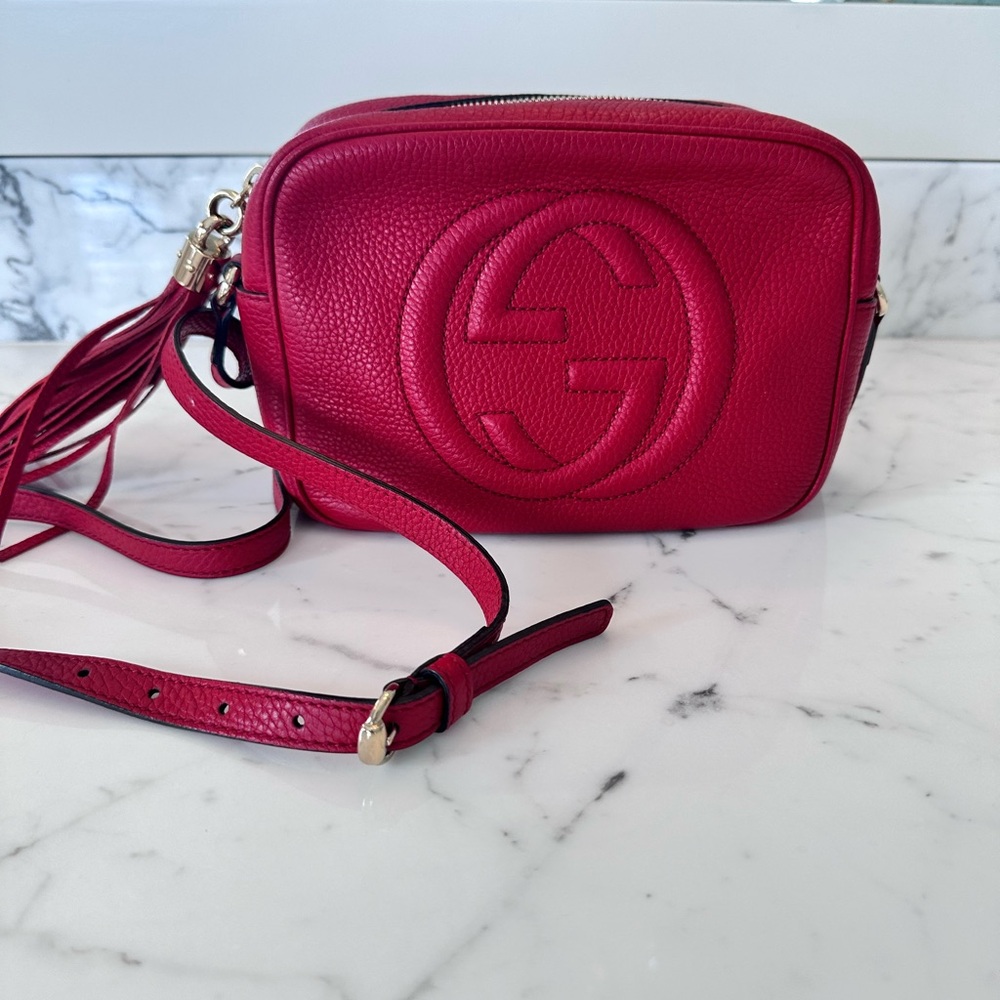 Gucci Red Leather Crossbody Bag